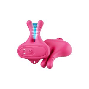 Masajeador vibrador rosa con diseño ergonómico.