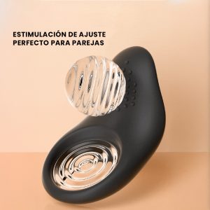 Anillo vibrador con estimulador y diseño ergonómico elegante.