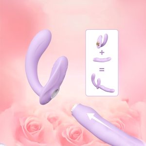 Vibrador lila con diseño ergonómico y funcionalidad dual.