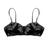 Brassiere negro brillante con tirantes ajustables