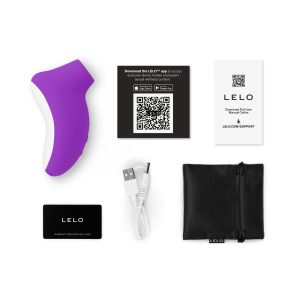Set de masajeador LELO, cables, manual y bolsa
