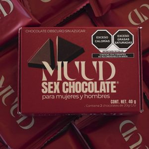Caja roja de Mud Sex Chocolate sin azúcar